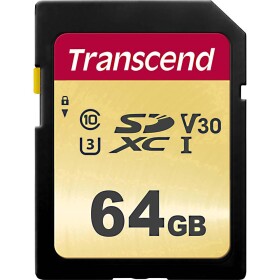 Transcend Premium 500S paměťová karta SDXC 64 GB Class 10, UHS-I, UHS-Class 3, v30 Video Speed Class