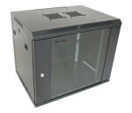 XtendLan 19" nástěnný rozvaděč 12U 600x600, nosnost 60 kg, skleněné dveře, rozložený, černý EDF_10102692