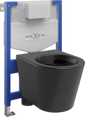 MEXEN/S - WC předstěnová instalační sada Fenix XS-F s mísou WC Rico, černá mat 6803372XX85