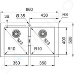 FRANKE - Sirius 2.0 Tectonitový dřez S2D 620-86, 860x500 mm, černá 143.0637.161