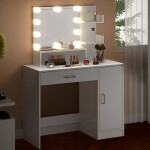DBA Toaletní stolek Jocelyn bílá 90x38x137cm LED