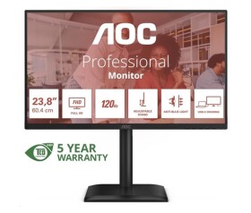 AOC MT 23,8" 24E4CV - 1920x1080,IPS,120Hz,1xHDMI,1xDP,USBhub,USB-C,PD,RJ45,Repro,Pivot EDF_1681356