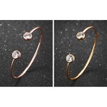 Pevný bangles náramek Iva Gold - ocel, zirkon, Zlatá