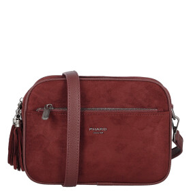 Semišová dámská crossbody kabelka Daniela, červená