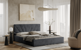 FRONTI Postel LATINA 140x200 tmavěšedá s úložným prostorem