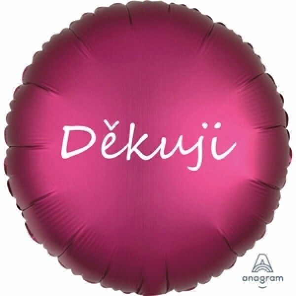 Fóliový balónek tmavě růžový satén Děkuji Balonky.cz Fóliový balónek tmavě růžový satén Děkuji Balonky.cz