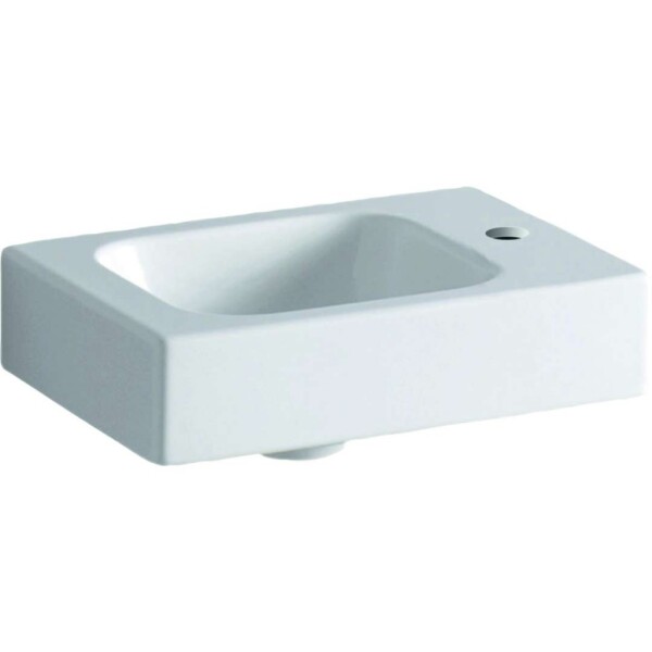 GEBERIT - iCon Umývátko bez přepadu s otvorem vpravo, 38x28 cm, bílá 124736000