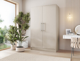 Šatní skříň Alarica Barva korpusu: Kašmír, Dveře: Bez zrcadla