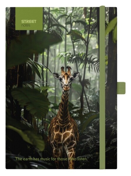 Blok B5, 100l, 80g, linkovaný - Animals Giraffe s gumou
