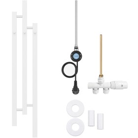 CERANO - Koupelnový radiátorový set Fabiano - kombinované vytápění, wifi tyč - boční jednobodové připojení - 300W - bílá lesklá - 1200x220 mm CER-926006