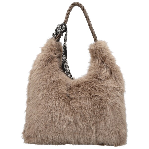 Módní dámská plyšová kabelka do ruky Raiga, khaki