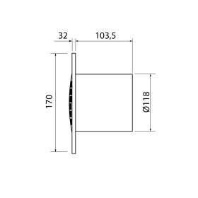 CATA - B-12 PLUS koupelnový ventilátor, 20W, potrubí 120, bílá 00282000