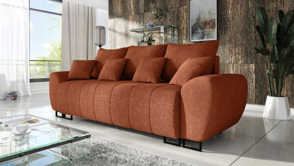 FRONTI Trojmístná pohovka RAGNAR - měděná - bouclé - Centaur 5 22774