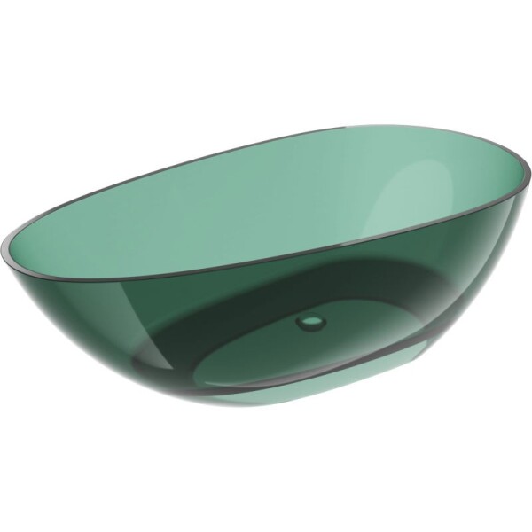 MEXEN - Glass teal volně stojící vana transparentna 170 x 85, korek chrom 58061708511