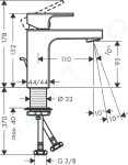 HANSGROHE - Vernis Shape Umyvadlová baterie s výpustí, EcoSmart, chrom 71568000