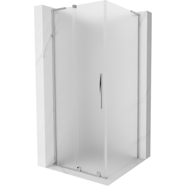 MEXEN/S - Velar L sprchový kout, posuvné dveře 90 x 90, dekor, chrom 871-090-090-33-01