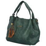 Trendová dámská koženková kabelka Elpoko, zelená