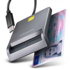 AXAGON CRE-SM3TC / USB-C FlatReader čtečka kontaktních karet Smart card (eObčanka) / kabel 1.2m (CRE-SM3TC)
