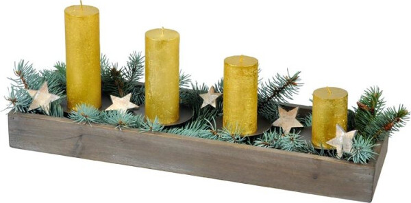 Svícen adventní dřevo 53x17cm