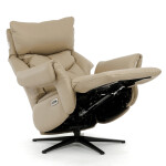 Relaxační křeslo, elektrické zabudované ovládání, krémová, kůže,TV-B3980 CRM3