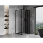 MEXEN/S - Mist-F sprchový kout skládací dveře pravá 75 x 75, černá okraj, černá 8A6T-075-075-70-70-P