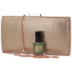 Třpytivé dámské psaníčko Moon Gillda, růžovo-zlaté