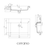 CERANO - Umyvadlo z litého mramoru Ovo - s přepadem - černá matná - 60,5x46,5 CER-667823