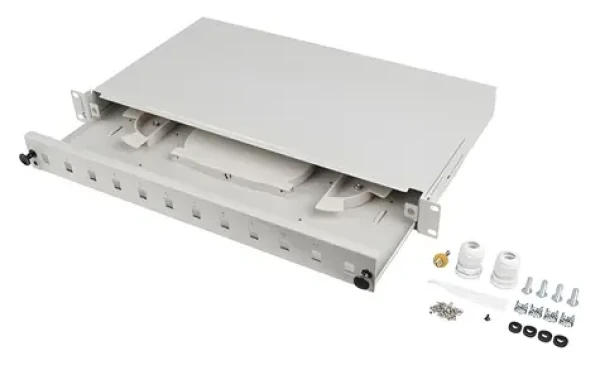 Lanberg Optický patch panel 19" 1U šedý / Patch panel / 12x SC simplex / 12x LC duplex (FOP1-24SD-LQB)