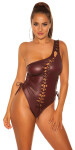 Sexy KouCla Coldshoulder Wetlook Body barva BORDEAUX velikost Einheitsgroesse