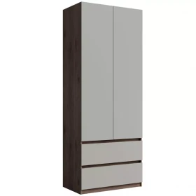 Šatní skříň 2D2SZ Madison 22 šedá/ořech elegant