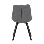 Židle jídelní, šedá látka, nohy černý kov