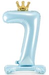 Balónek číslo 7 stojící modrý s korunkou 84 cm Balónek číslo 7 stojící modrý s korunkou 84 cm