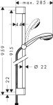 HANSGROHE - Crometta 85 Set sprchové hlavice, 2 proudy, tyče 0,90 m a hadice, chrom 27762000