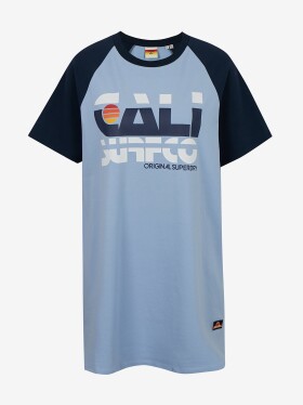 Černo-modré dámské šaty potiskem Superdry Cali Surf Raglan Tshirt Dress