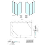 POLYSAN - ZOOM BLACK čtvercový sprchový kout 1000x1000 L/P varianta ZL1310BZL3210B