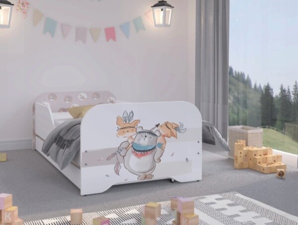 DumDekorace Kvalitní dětská postel 140 x 70 cm medvídek a přátelé