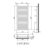 CERANO - Koupelnový radiátor Antonio - integrované držáky na ručníky - boční připojení - 655W - černá matná - 1180x550 mm LIV-WD-26-55