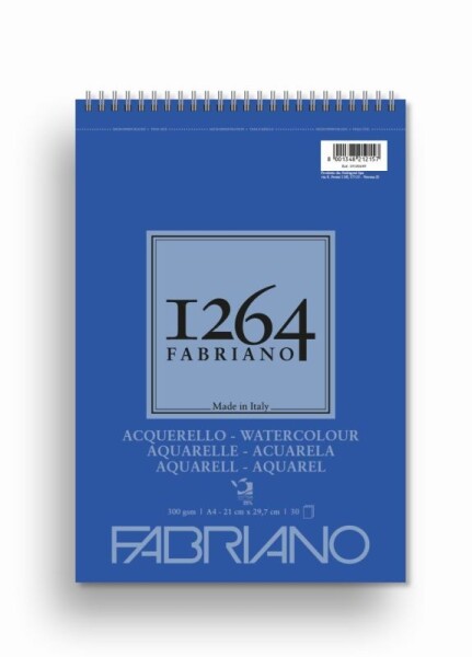 Fabriano 1264 Aquarelle A5 300g, 20 listů, kovová vazba