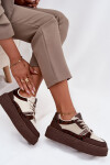 Dámské sneakersy na platformě Big Star SS274356 leopardí hnědo-bežové 39