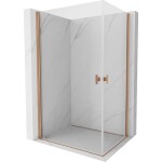 MEXEN/S - Mist-B Duo sprchový kout dveře křídlové 85 x 75, transparent, měď kartáčovaná 8A2-085-075-65-00