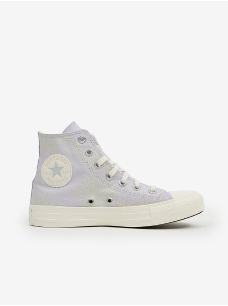 Světle fialové dámské vzorované kotníkové tenisky Converse Chuck Taylor All Star Floral