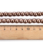 Voskované perly - světle hnědé - ∅ 8 mm - 10 ks