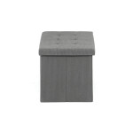 Taburet s úložným prostorem, šedá, manšestrová látka, TAB-472 GREY6