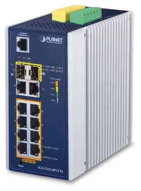 Planet IGS-5225-8P2T2S / Switch průmyslový / L2+ Managed / 8x Gigabit PoE / 2x RJ-45 / 2x SFP (IGS-5225-8P2T2S)