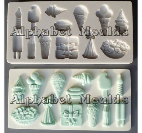 Alphabet Moulds AM0115 Silikonová forma Party Time 12 x 6 cm