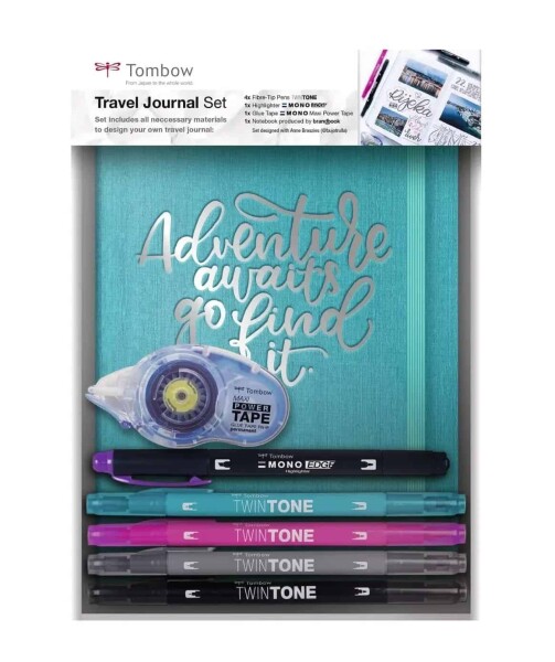 Tombow Travel Journal sada deníku A5 s TwinTone, Mono Edge a Power