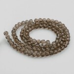 Broušené korálky - průsvitné - šedé - 4 mm - 10 ks