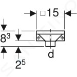 GEBERIT - Příslušenství Podlahová vpusť PE, s roštem 150x150 mm 361.666.16.1