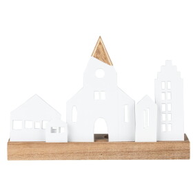 Räder Svícen Little Town, bílá barva, přírodní barva, dřevo, porcelán