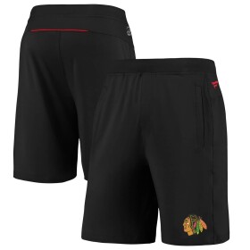 Fanatics Pánské kraťasy Chicago Blackhawks NHL Authentic Rinkside Performance černá s kapsami na zip Velikost: 2XL